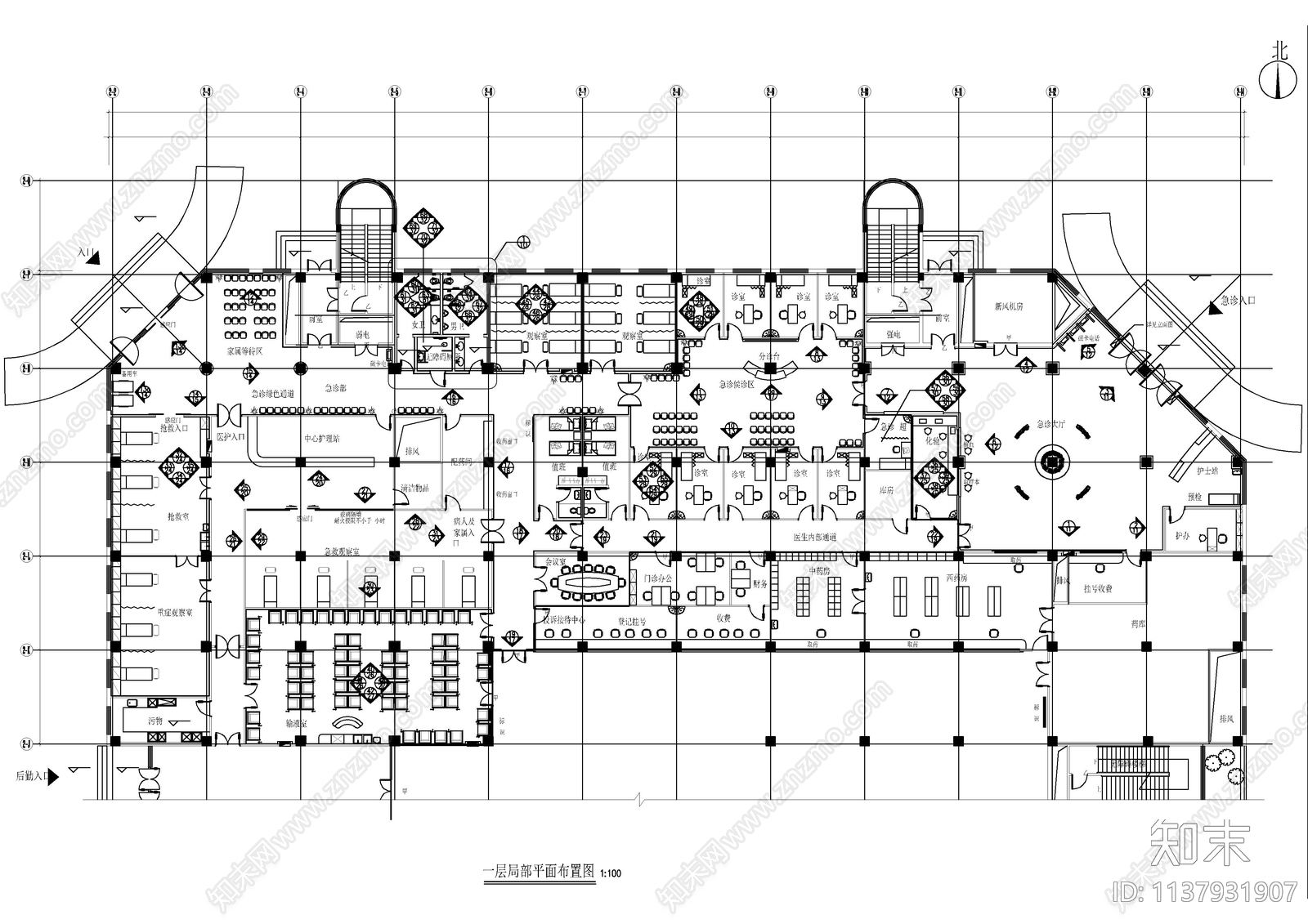 14套精品医院室内装修cad施工图下载【ID:1137931907】