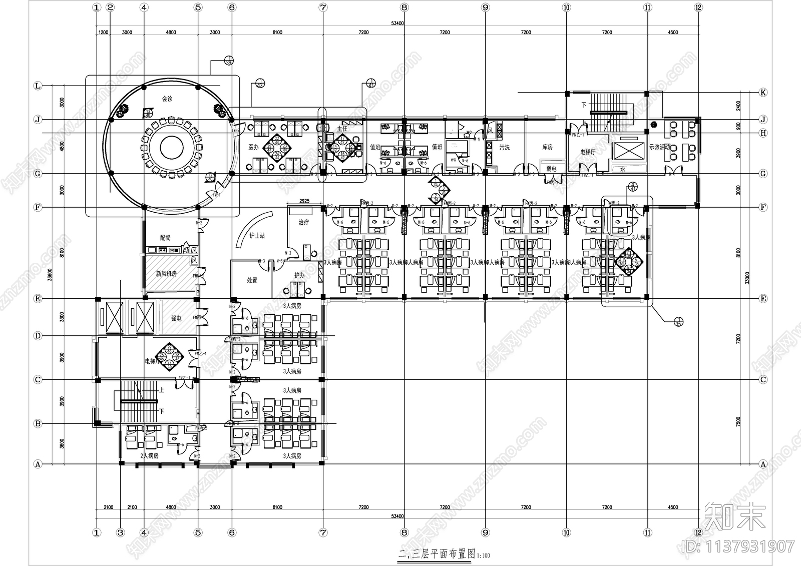 14套精品医院室内装修cad施工图下载【ID:1137931907】