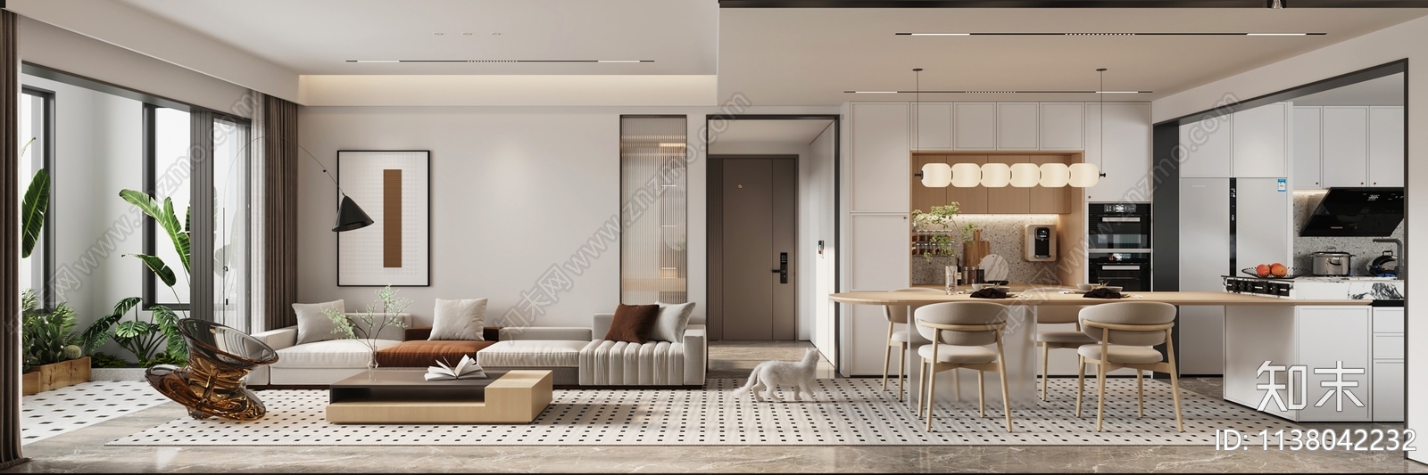 现代风格家居装饰装修效果图施工图下载【ID:1138042232】