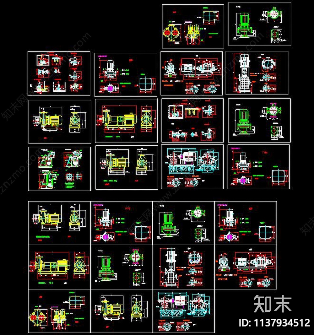 水泵cad施工图下载【ID:1137934512】