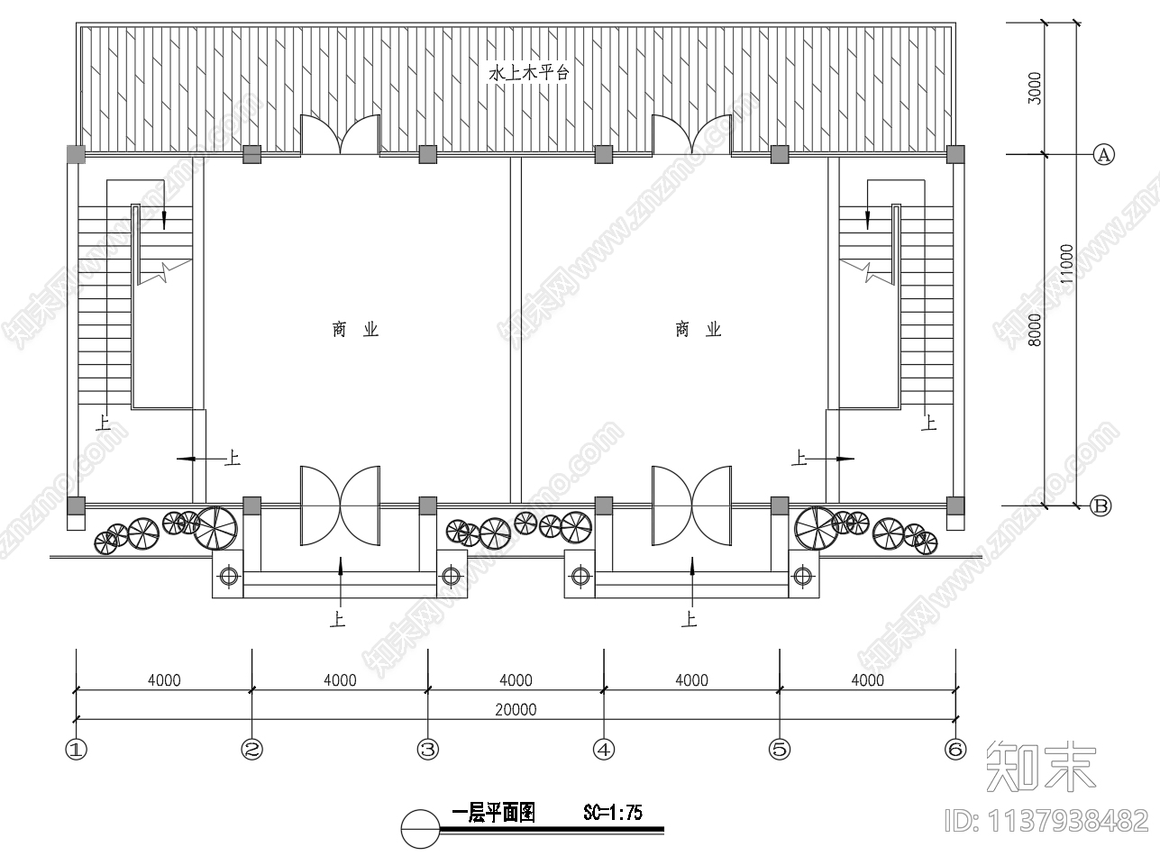 小型沿街商铺建筑施工图下载【ID:1137938482】