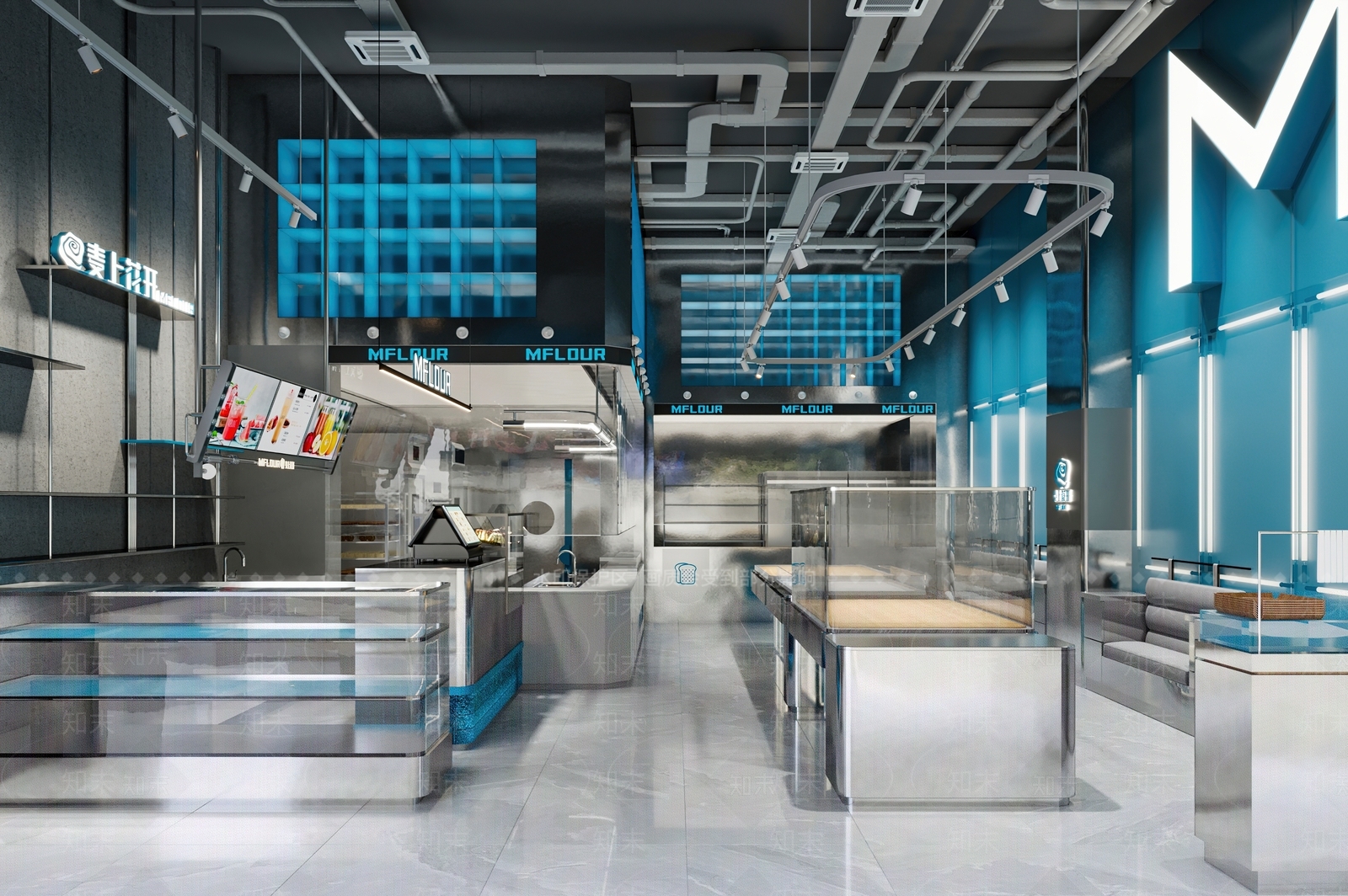 工业风烘焙蛋糕面包店3D模型下载【ID:1138038784】