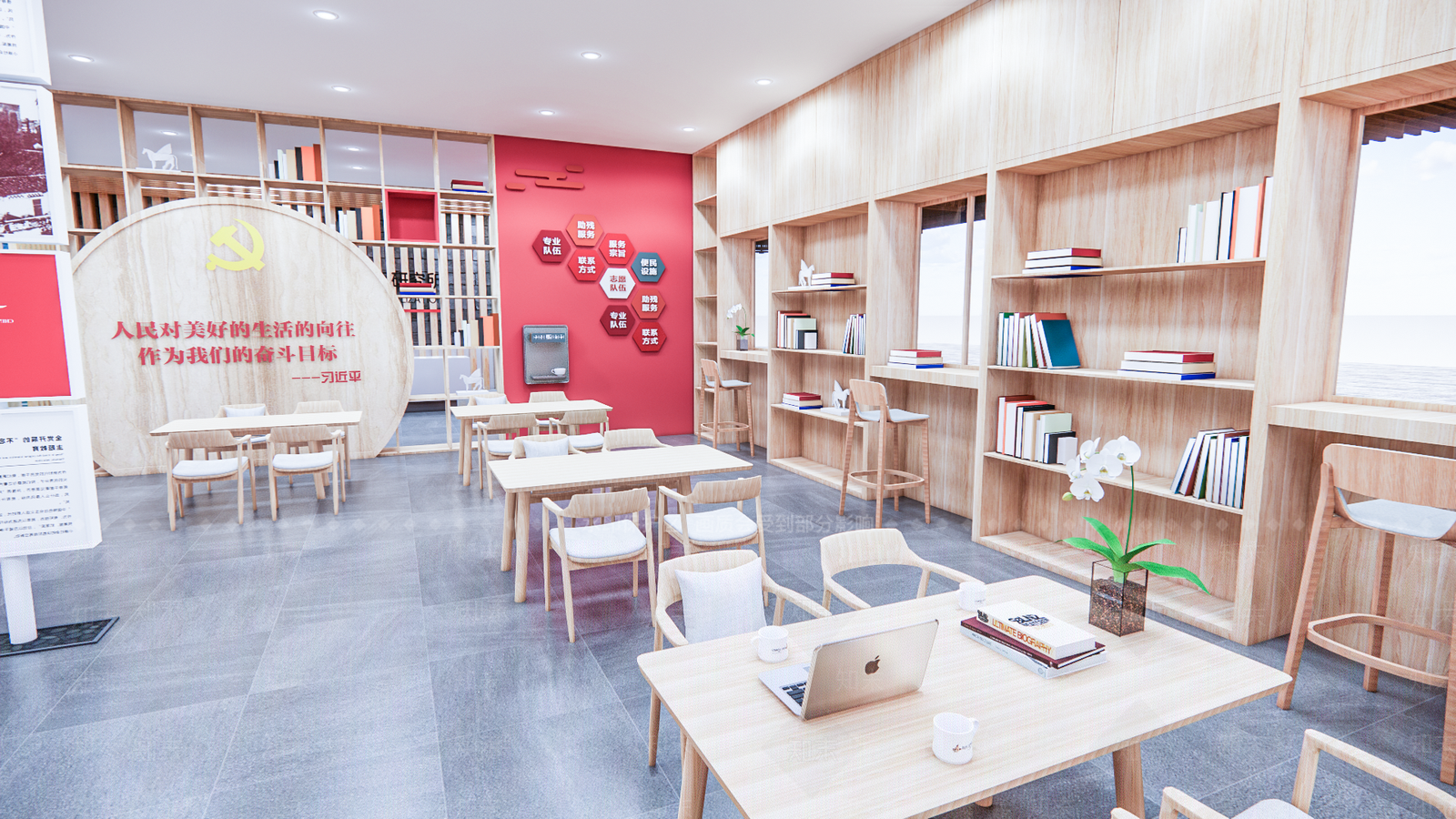 现代党建展厅SU模型下载【ID:1137950622】