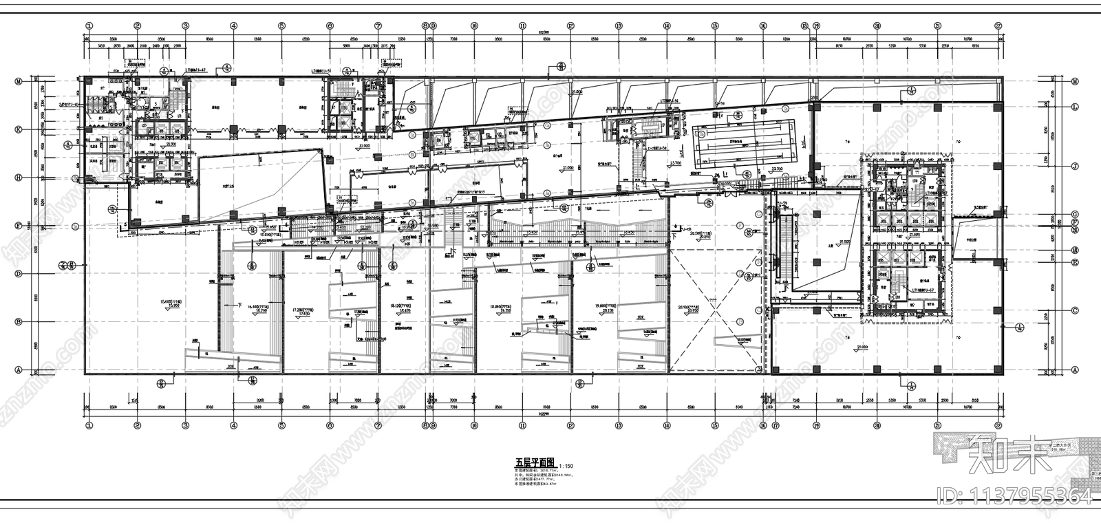 某高档商务酒店办公建筑cad施工图下载【ID:1137955364】