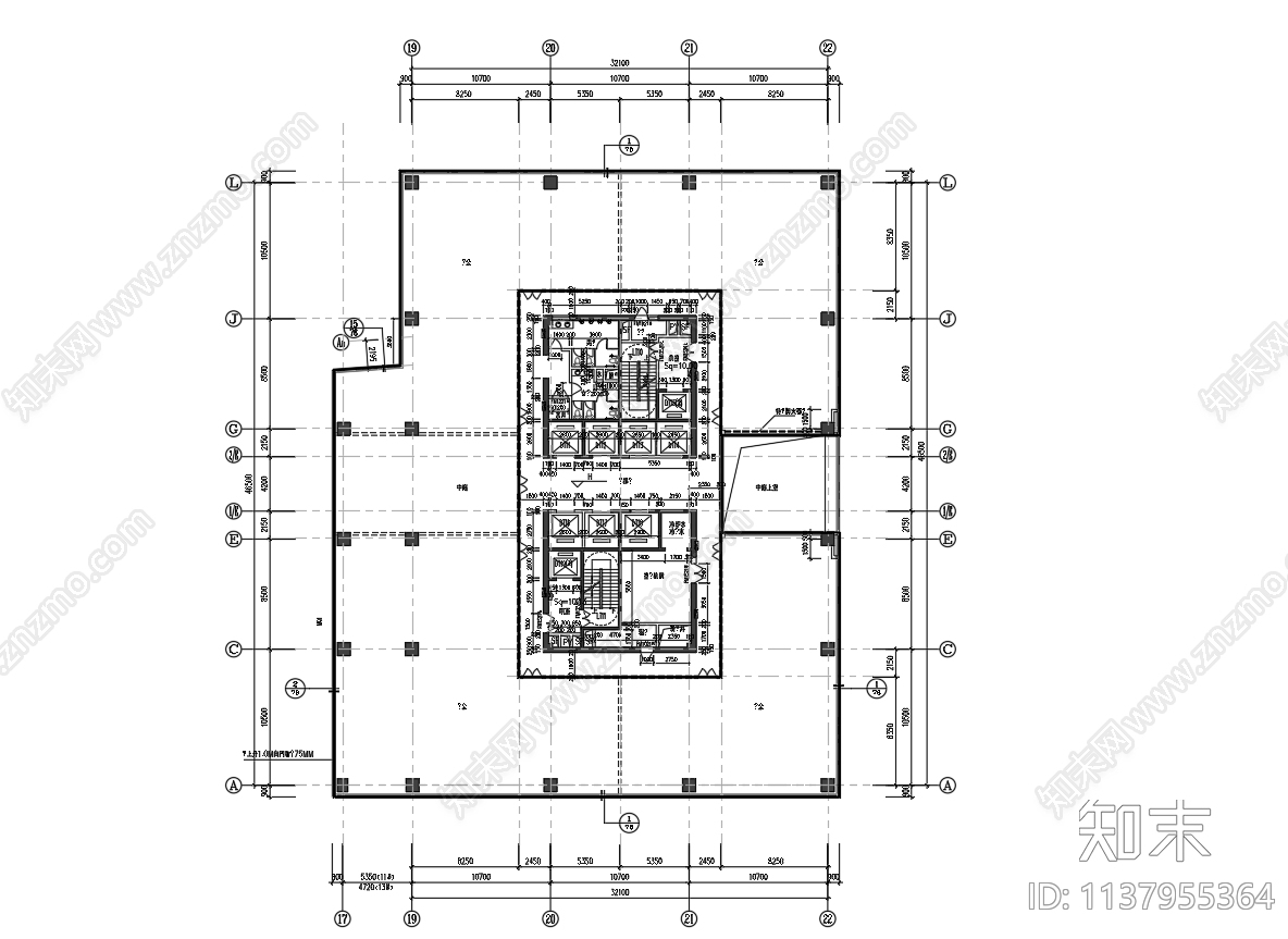 某高档商务酒店办公建筑cad施工图下载【ID:1137955364】