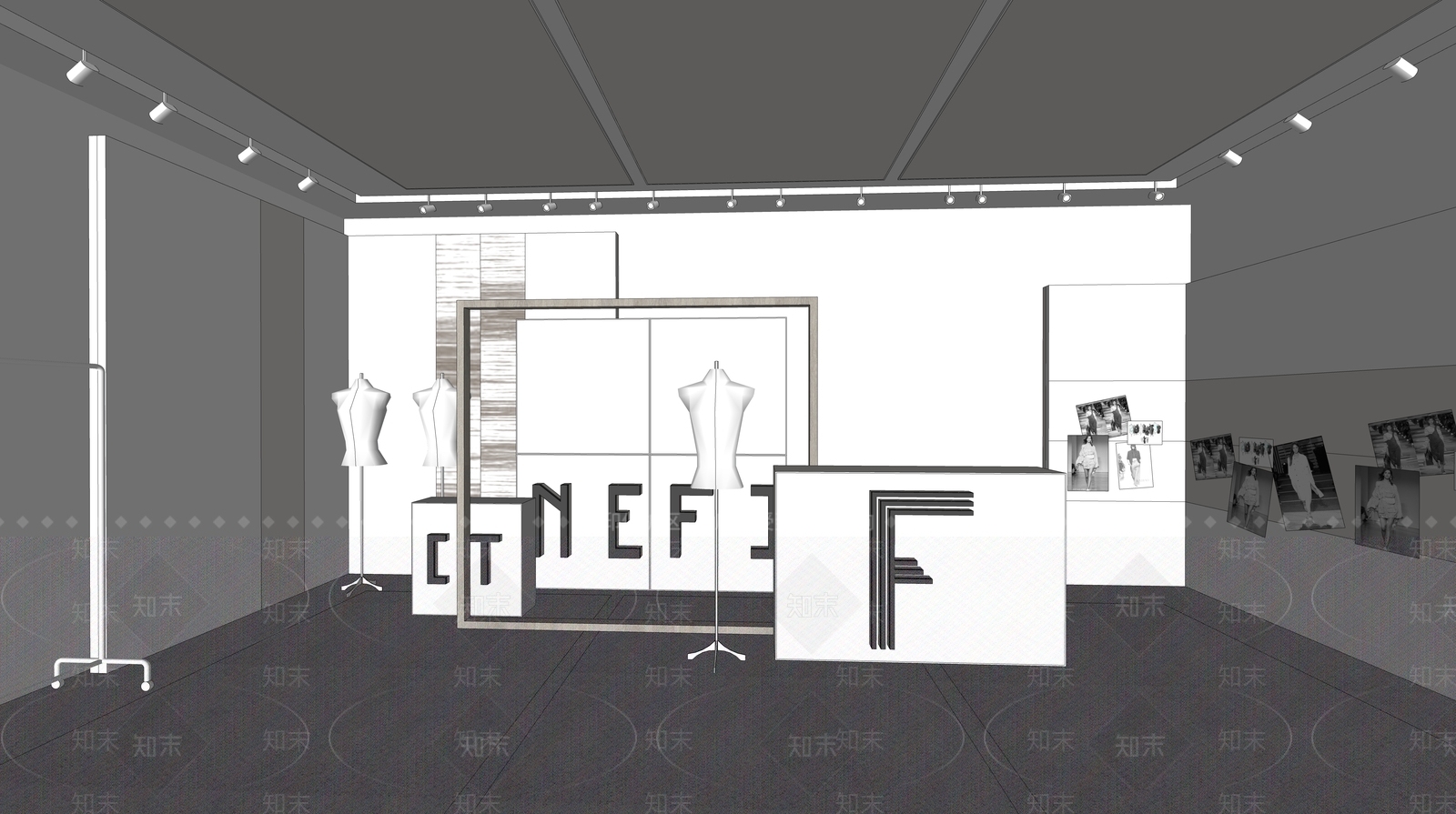 现代服装箱包店SU模型下载【ID:1137957260】
