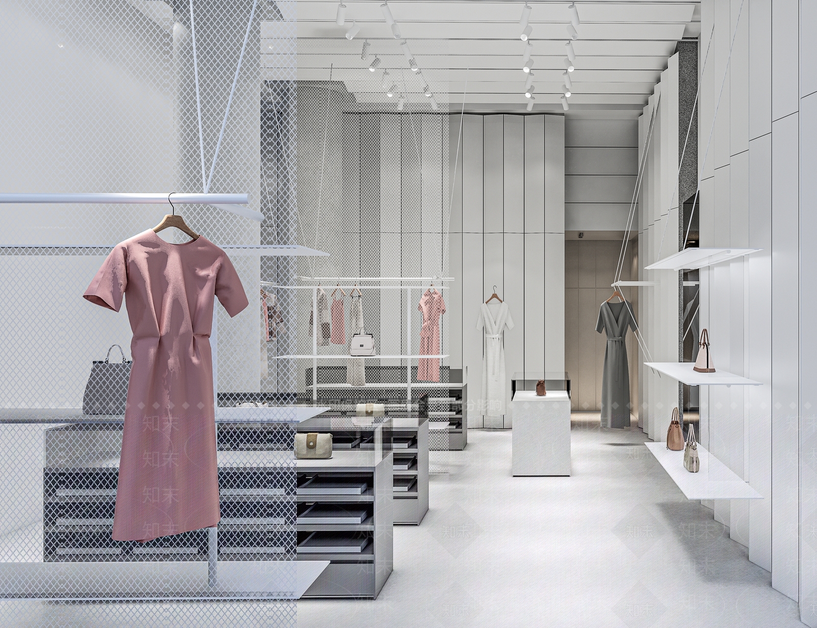 现代服装箱包店SU模型下载【ID:1137959424】