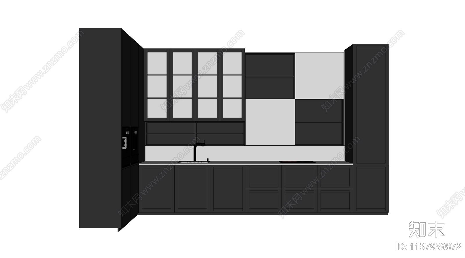 现代橱柜SU模型下载【ID:1137959872】