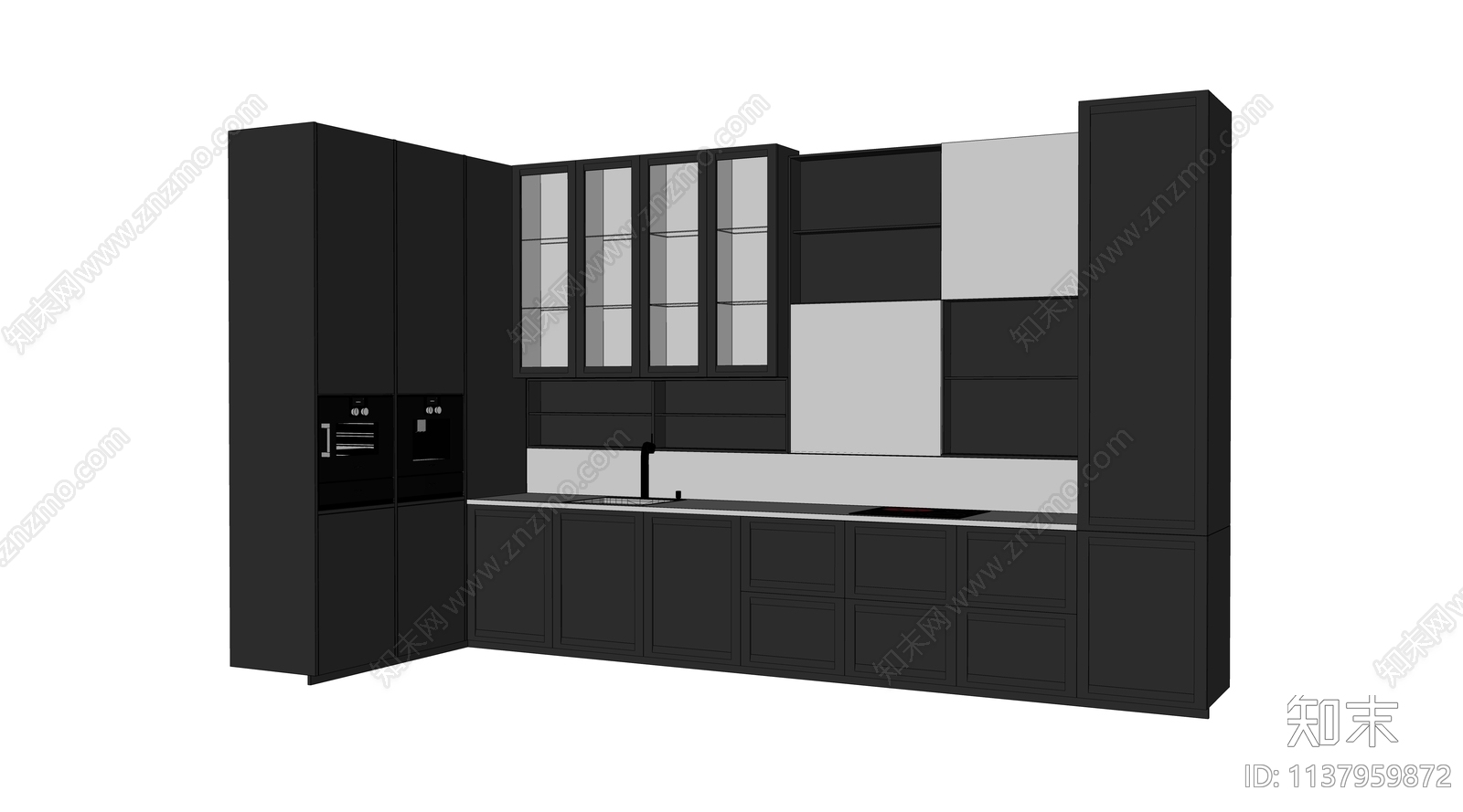 现代橱柜SU模型下载【ID:1137959872】