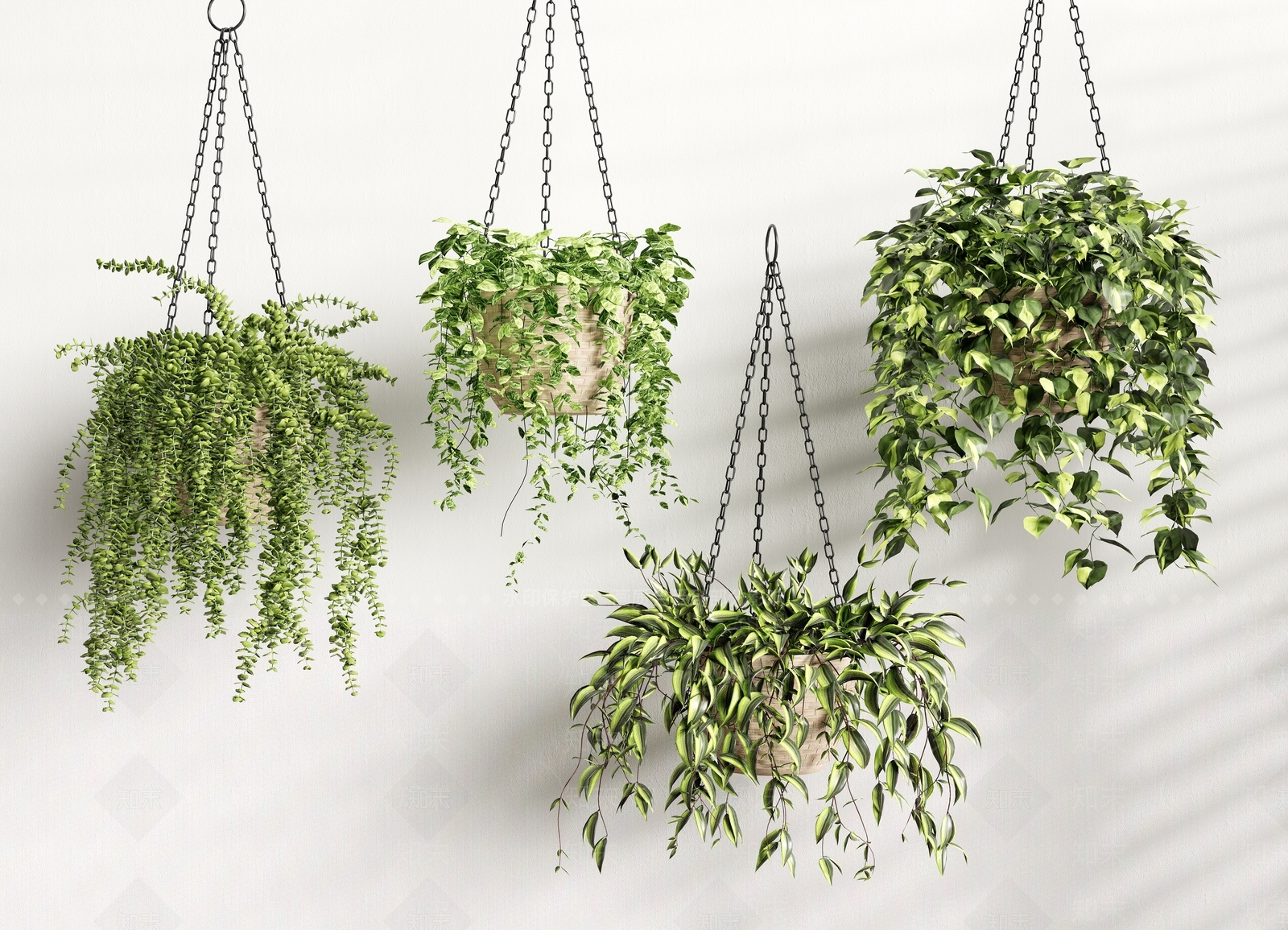 绿植吊篮SU模型下载【ID:1137959618】