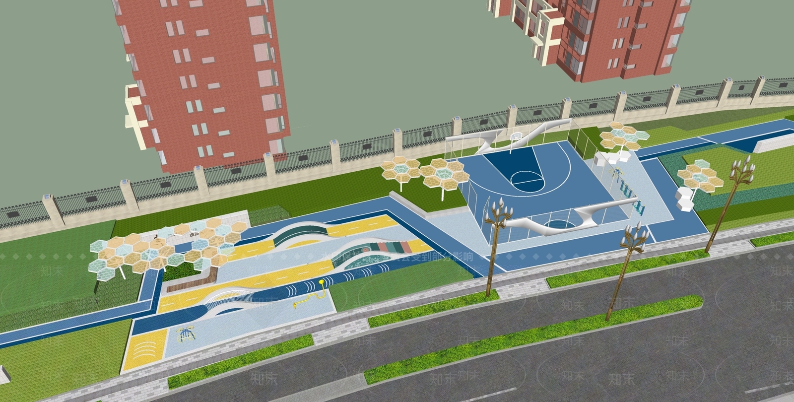 现代口袋公园SU模型下载【ID:1137961806】