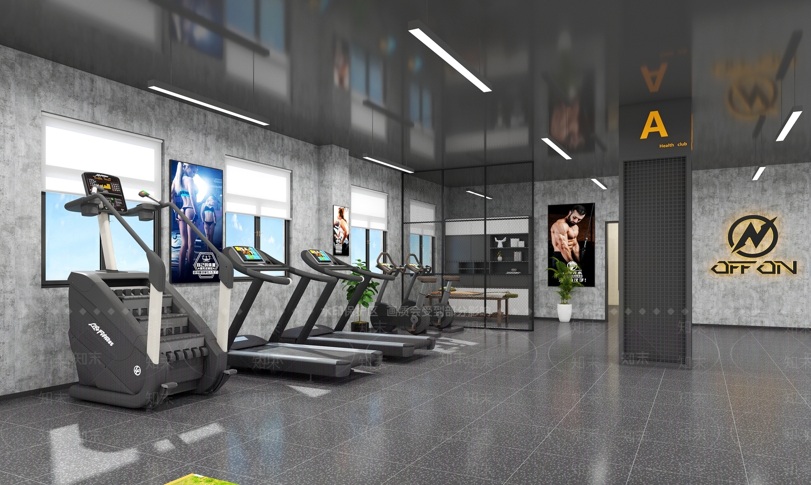 现代健身房3D模型下载【ID:1137963337】