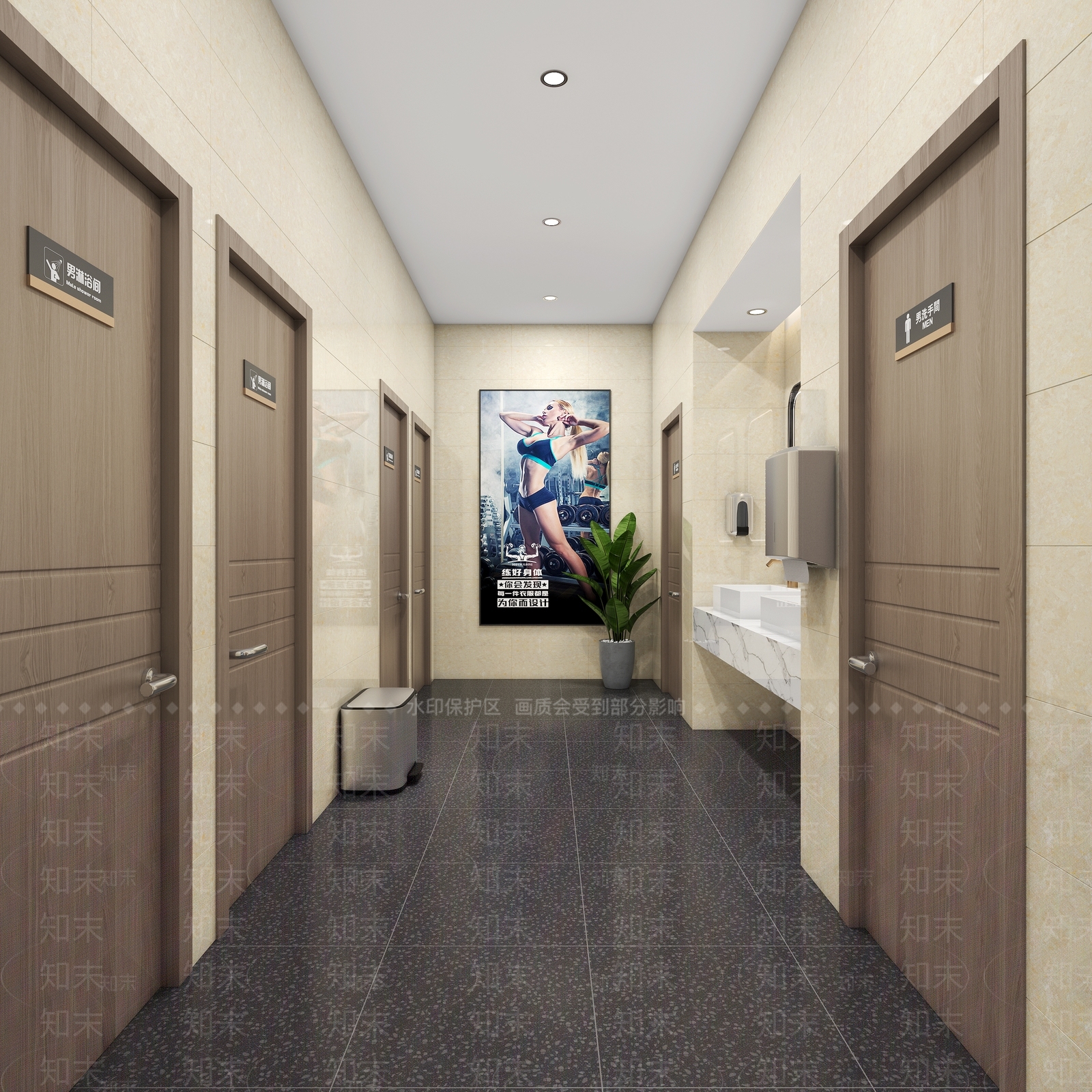 现代健身房3D模型下载【ID:1137963337】