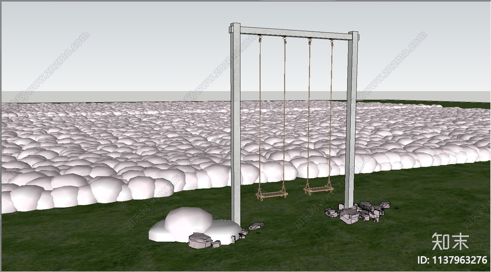 现代花海秋千SU模型下载【ID:1137963276】