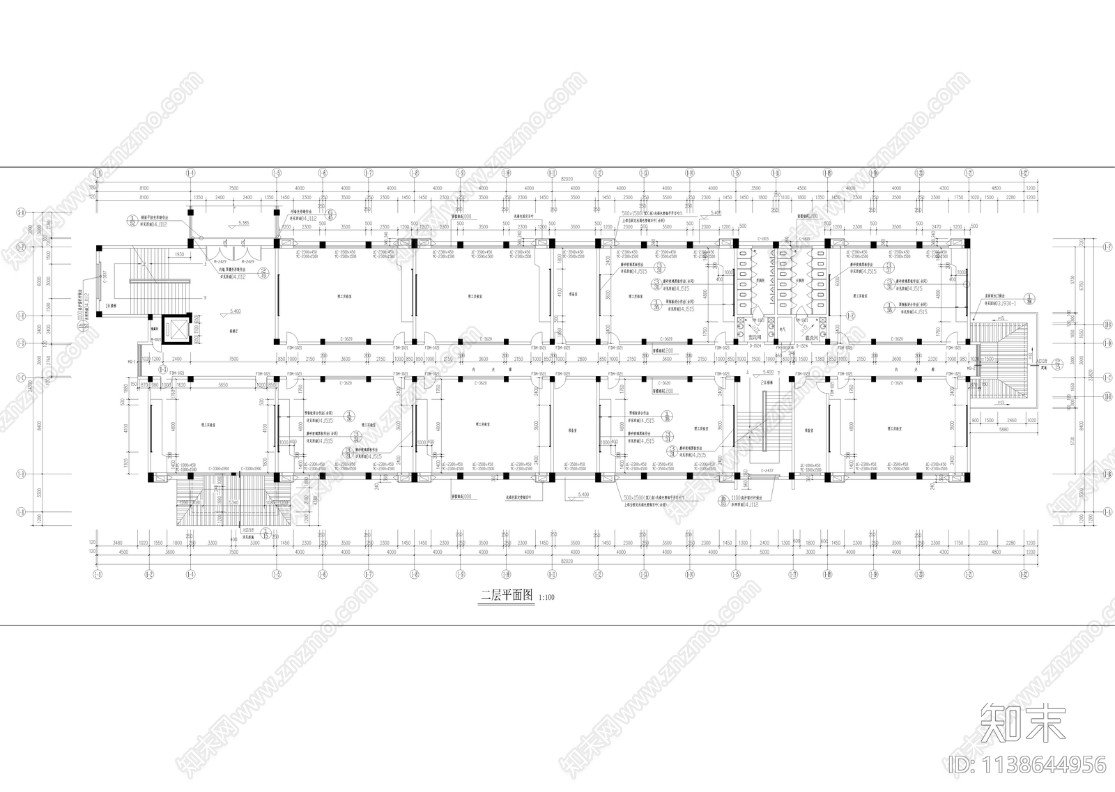 某中学实验楼建筑效果图cad施工图下载【ID:1138644956】