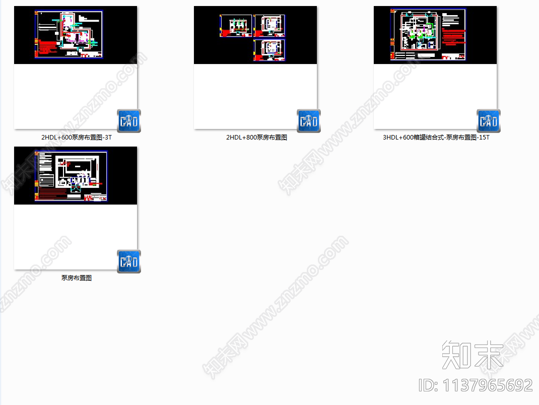 叠压无负压设备泵房布置图cad施工图下载【ID:1137965692】