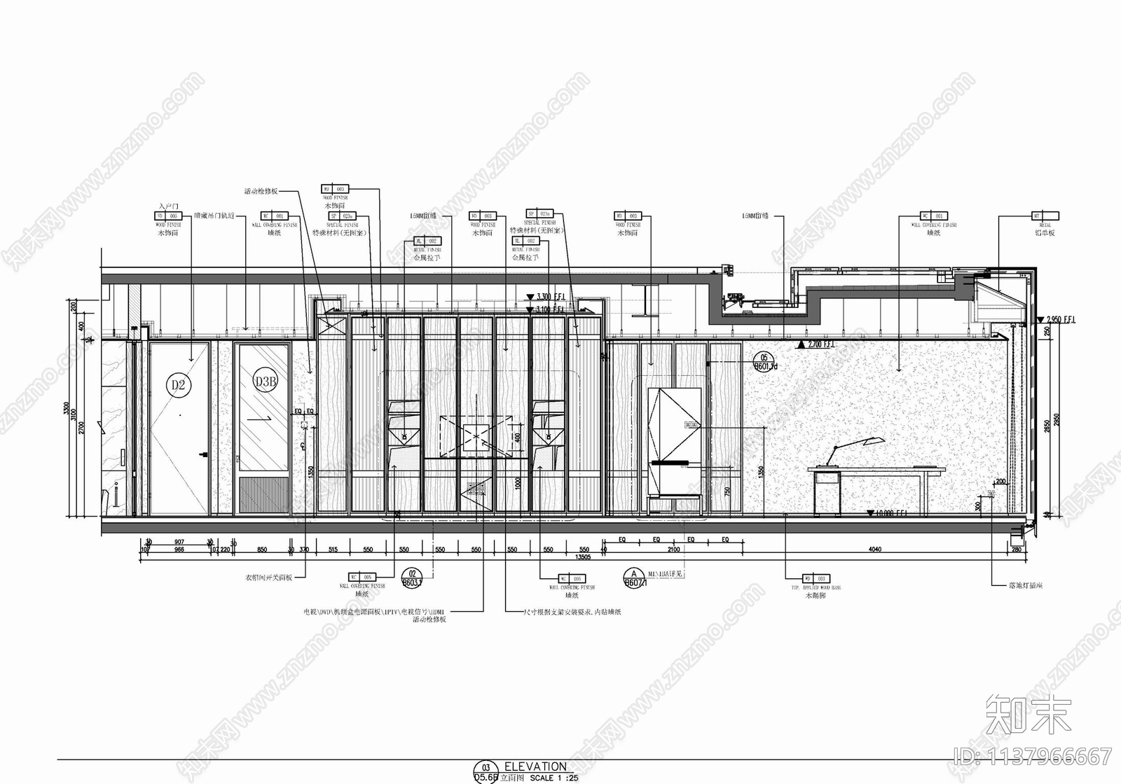 80㎡酒店豪华双人间室内cad施工图下载【ID:1137966667】