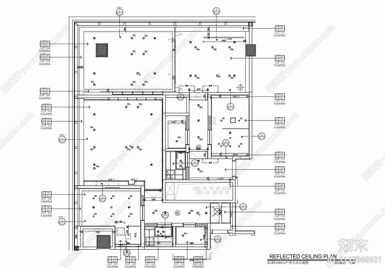 酒店豪华客房大床房室内cad施工图下载【ID:1137966931】