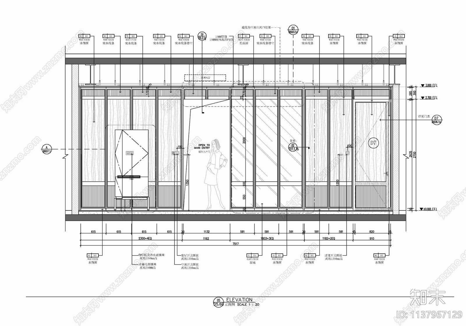120㎡酒店豪华客房套房室内cad施工图下载【ID:1137967129】