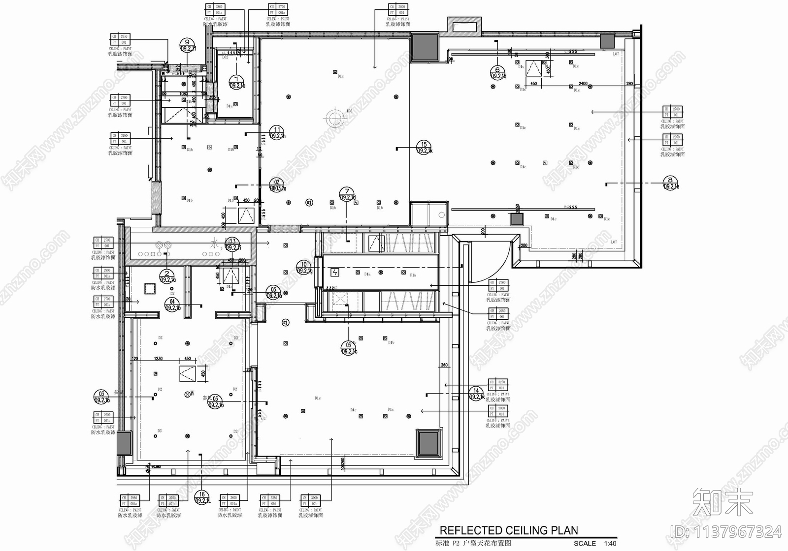 150㎡酒店豪华客房套房室内cad施工图下载【ID:1137967324】