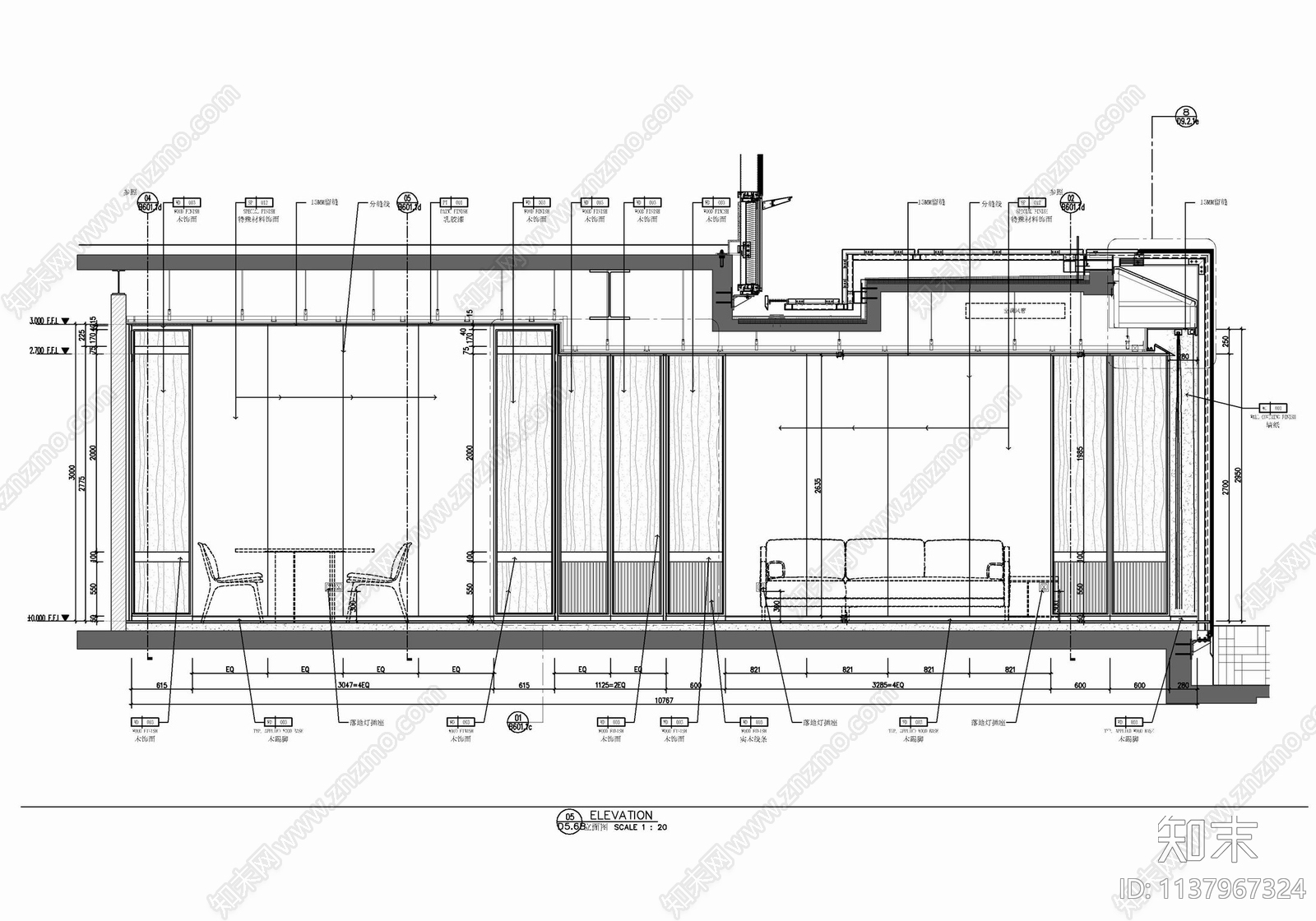 150㎡酒店豪华客房套房室内cad施工图下载【ID:1137967324】