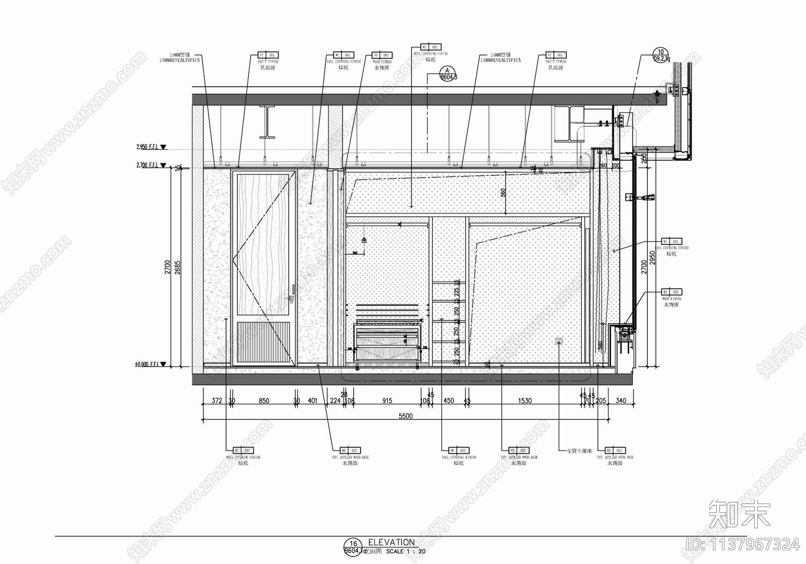 150㎡酒店豪华客房套房室内cad施工图下载【ID:1137967324】