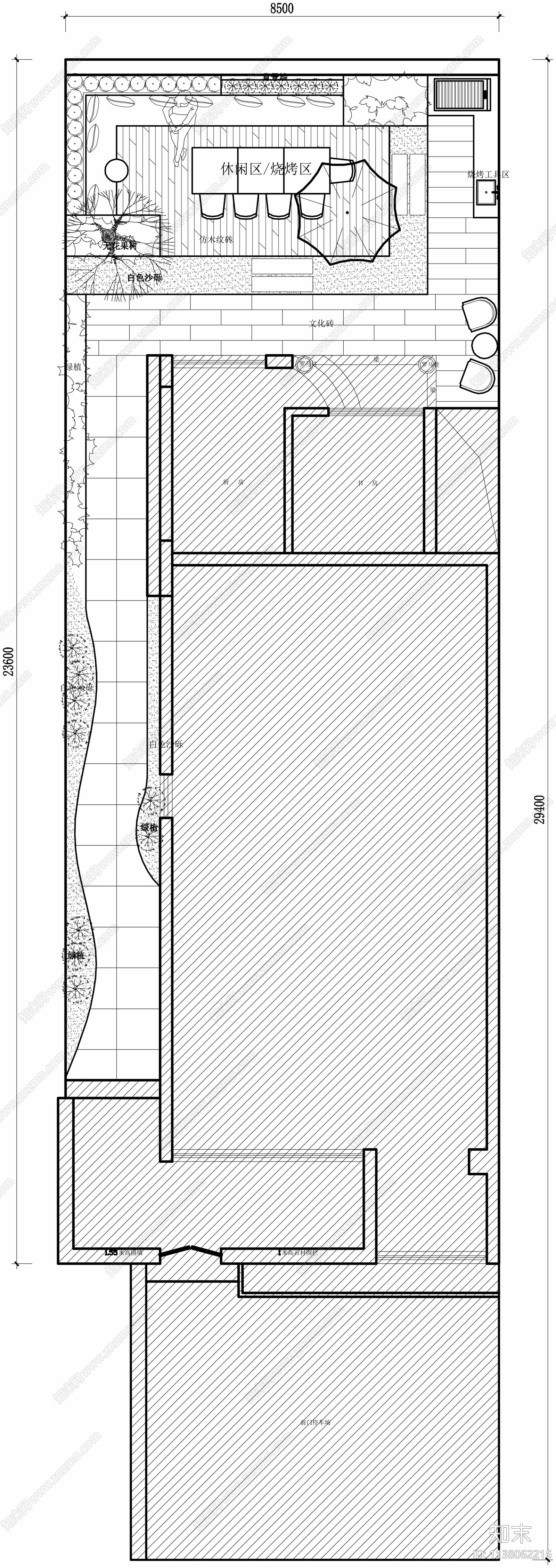 庭院花园平面图cad施工图下载【ID:1138062216】