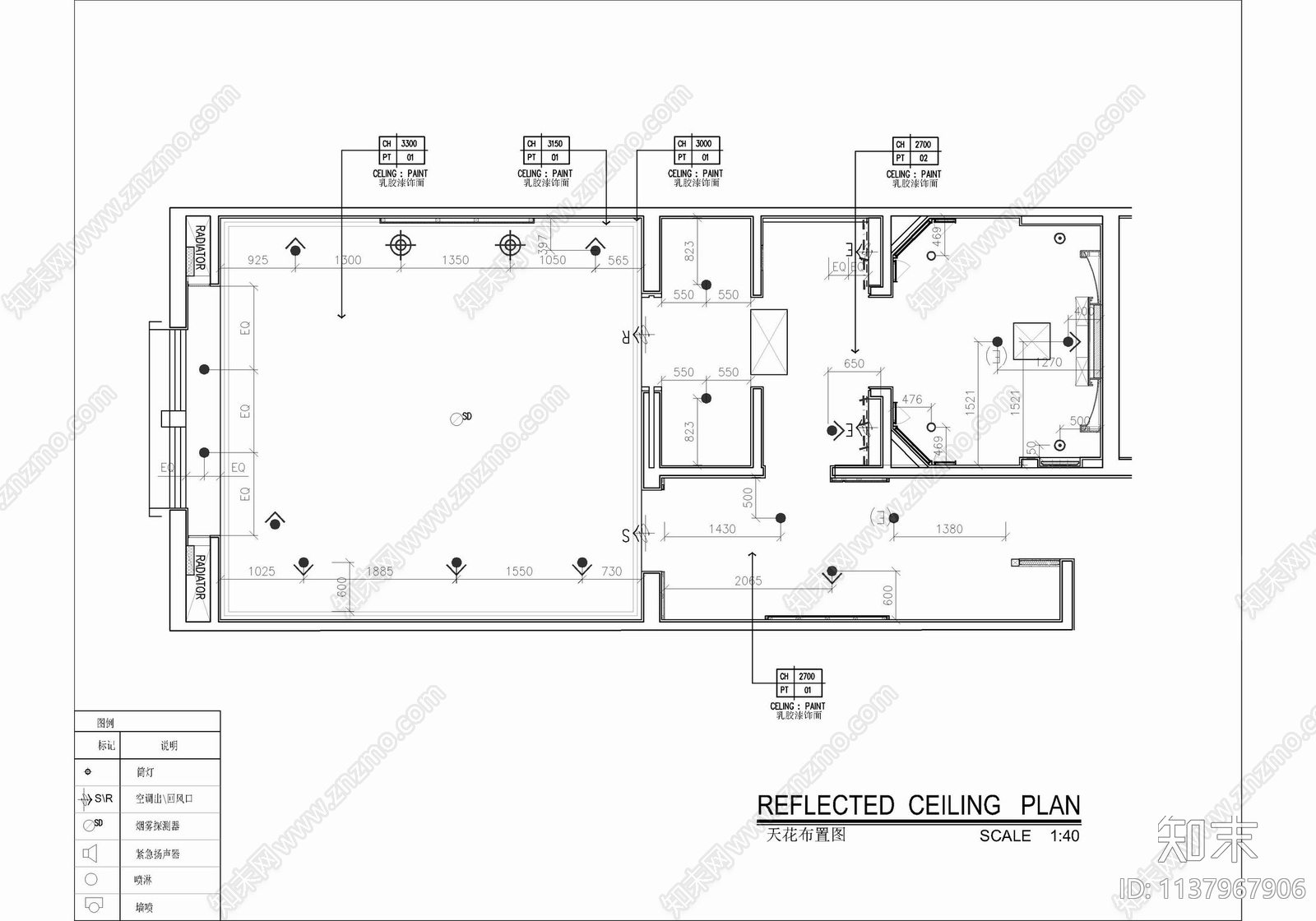 55㎡酒店标准大床房室内cad施工图下载【ID:1137967906】