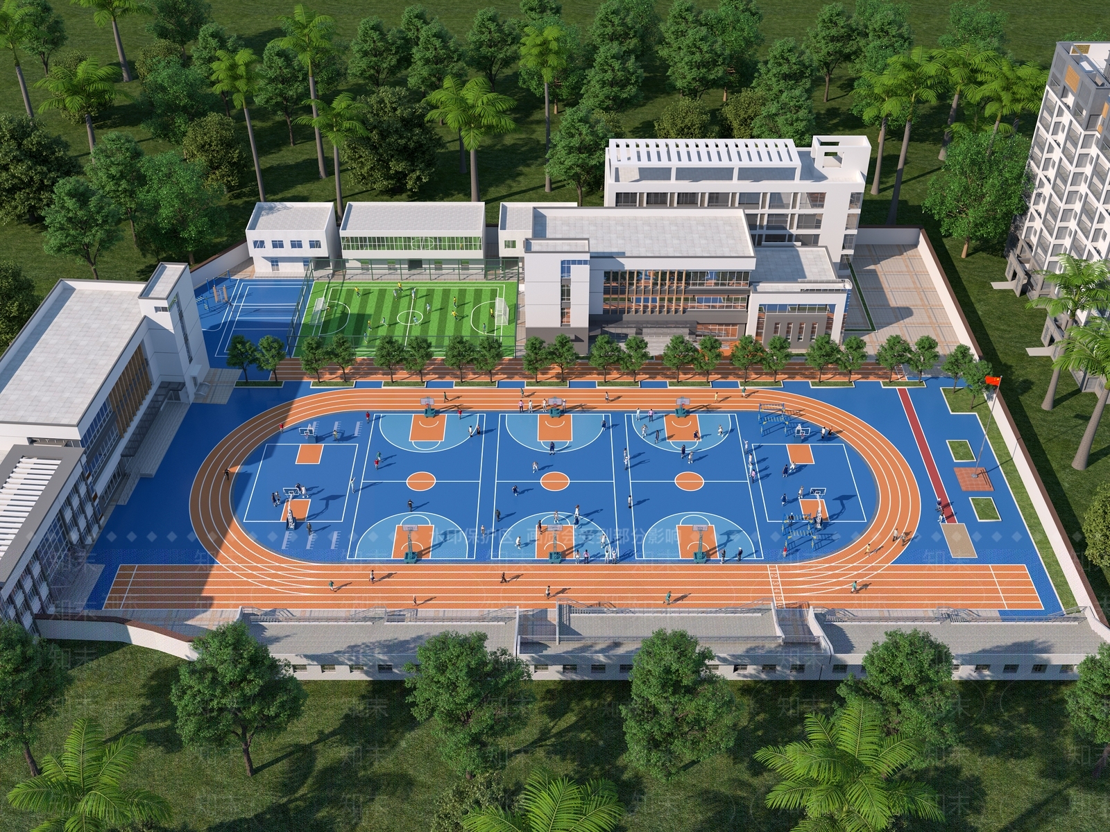 现代中小学3D模型下载【ID:1137972164】