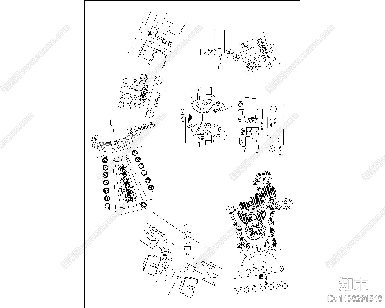 景观小品图集cad施工图下载【ID:1138291548】