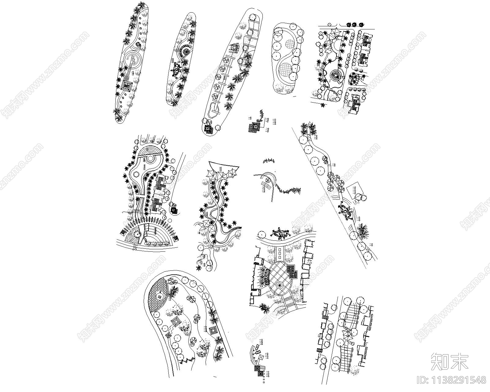景观小品图集cad施工图下载【ID:1138291548】