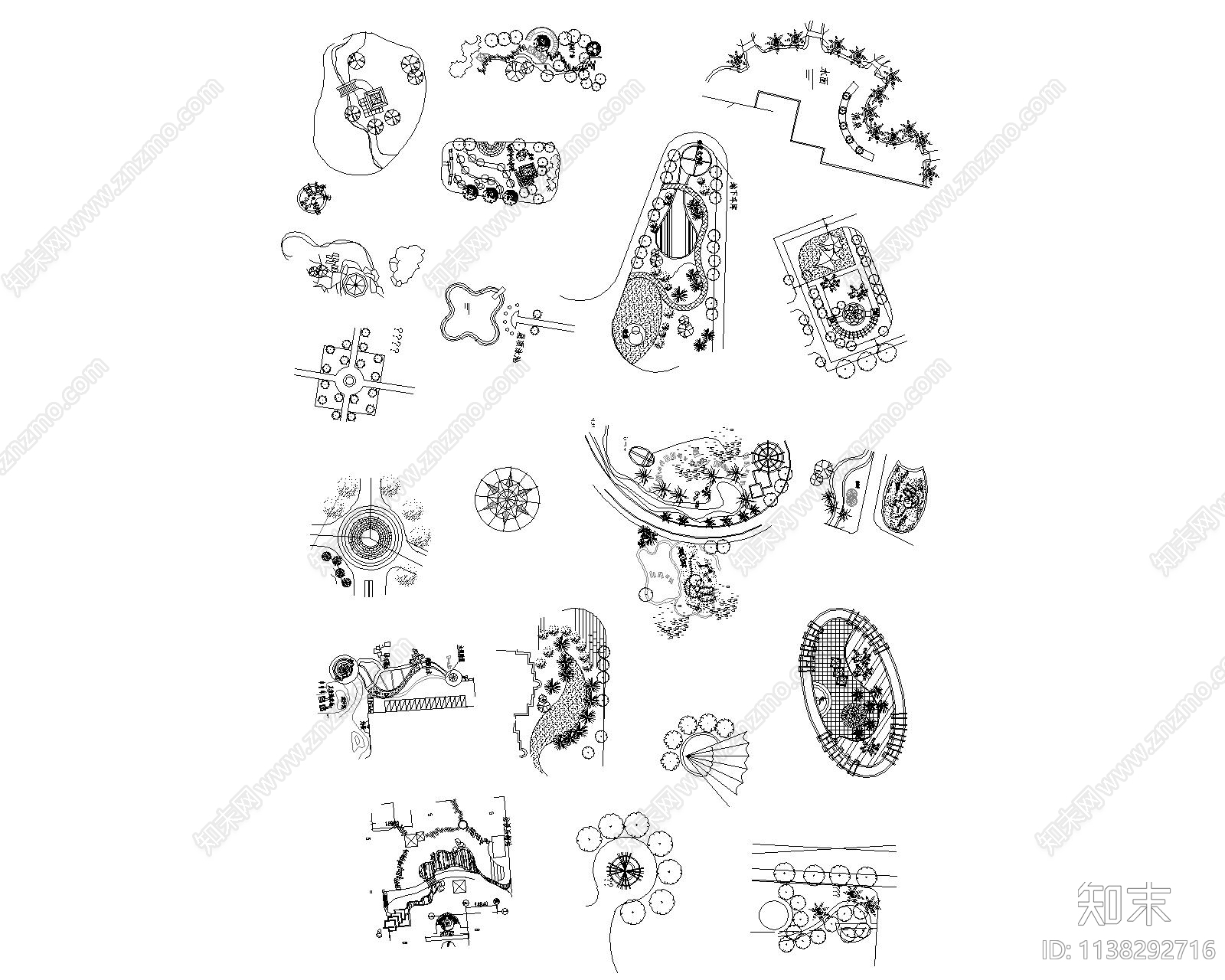 入口景观图集cad施工图下载【ID:1138292716】