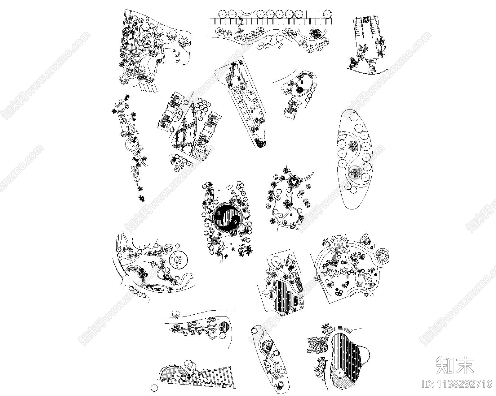 入口景观图集cad施工图下载【ID:1138292716】