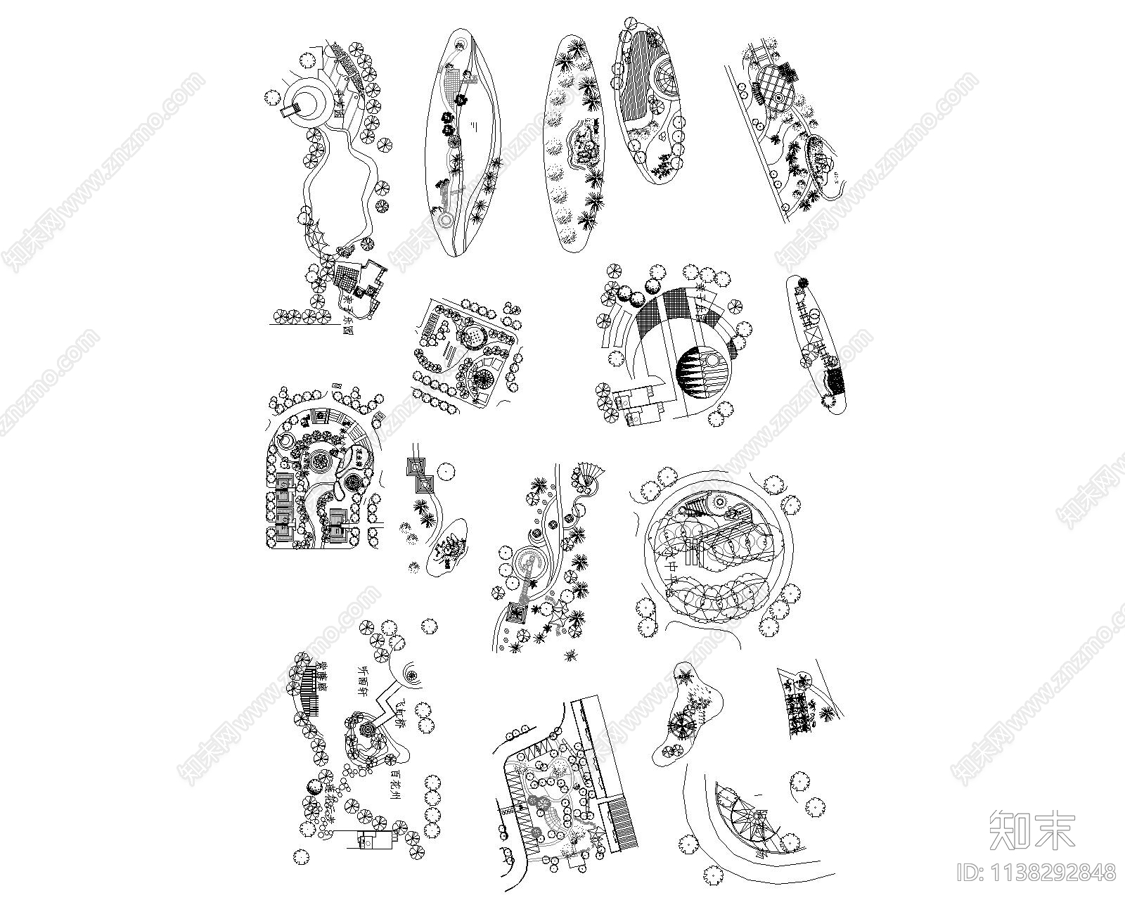 大门入口景观图集施工图下载【ID:1138292848】