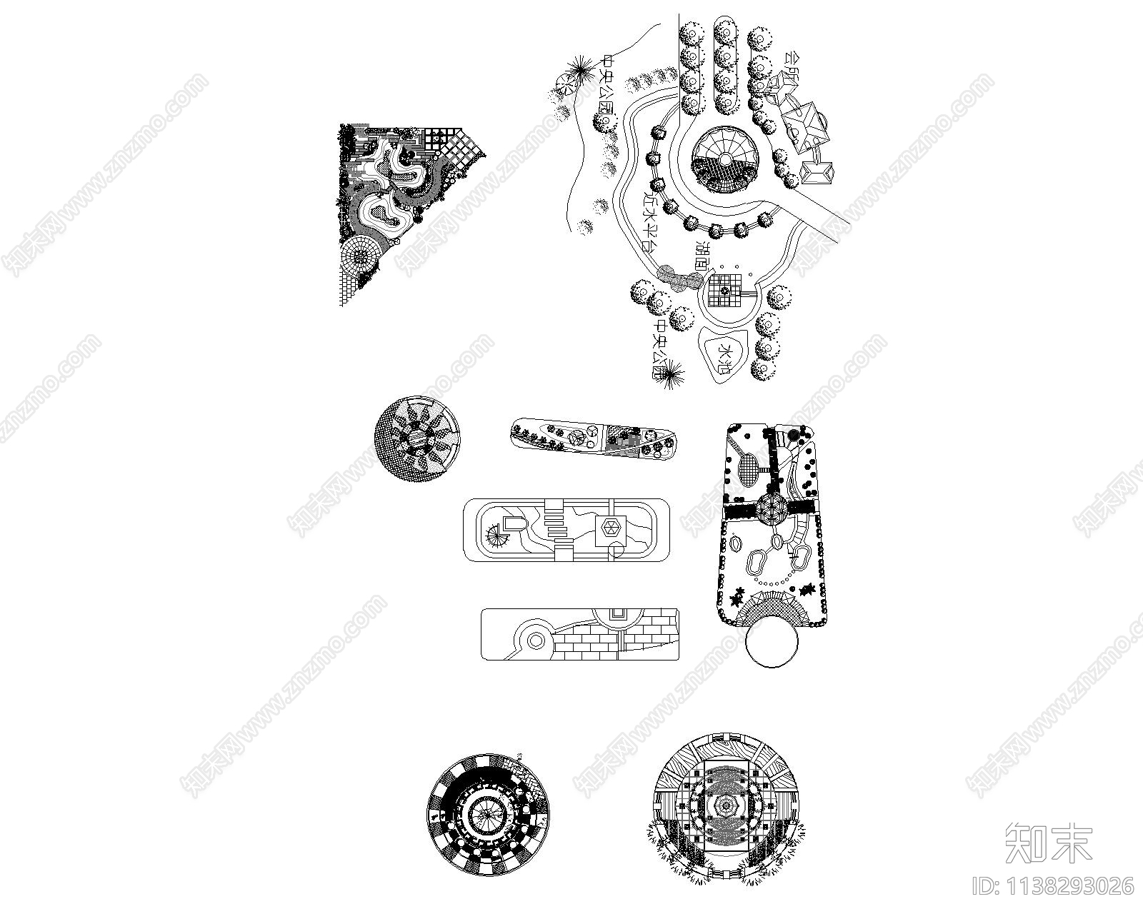 大门景观平面图cad施工图下载【ID:1138293026】