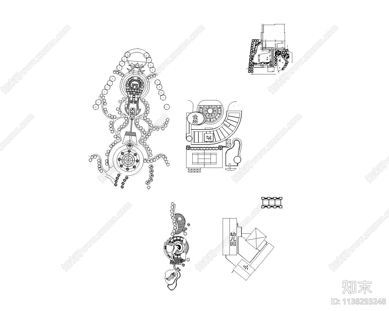 小区入口公园景观施工图下载【ID:1138293248】