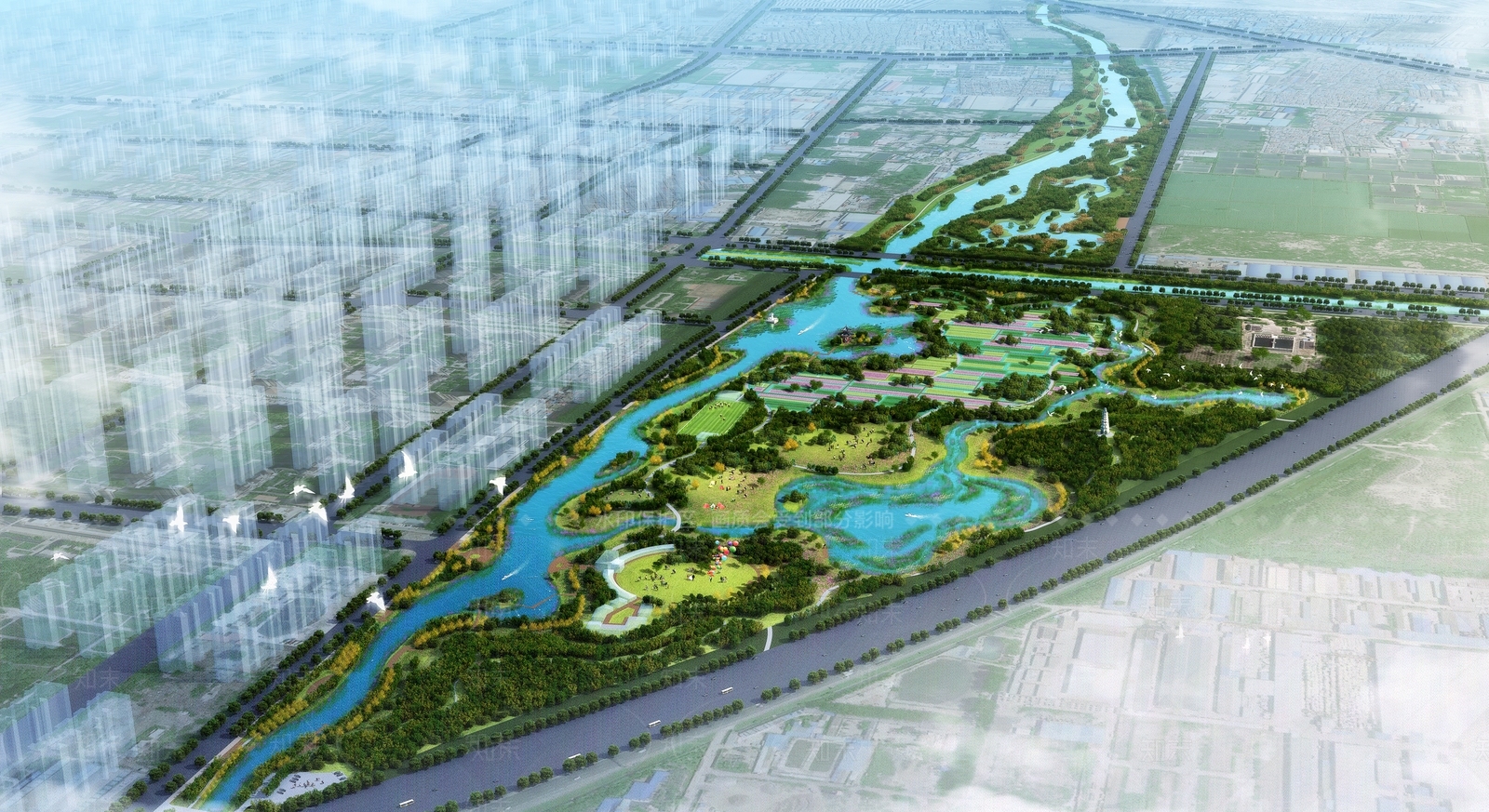 现代河道湿地景观3D模型下载【ID:1137974799】