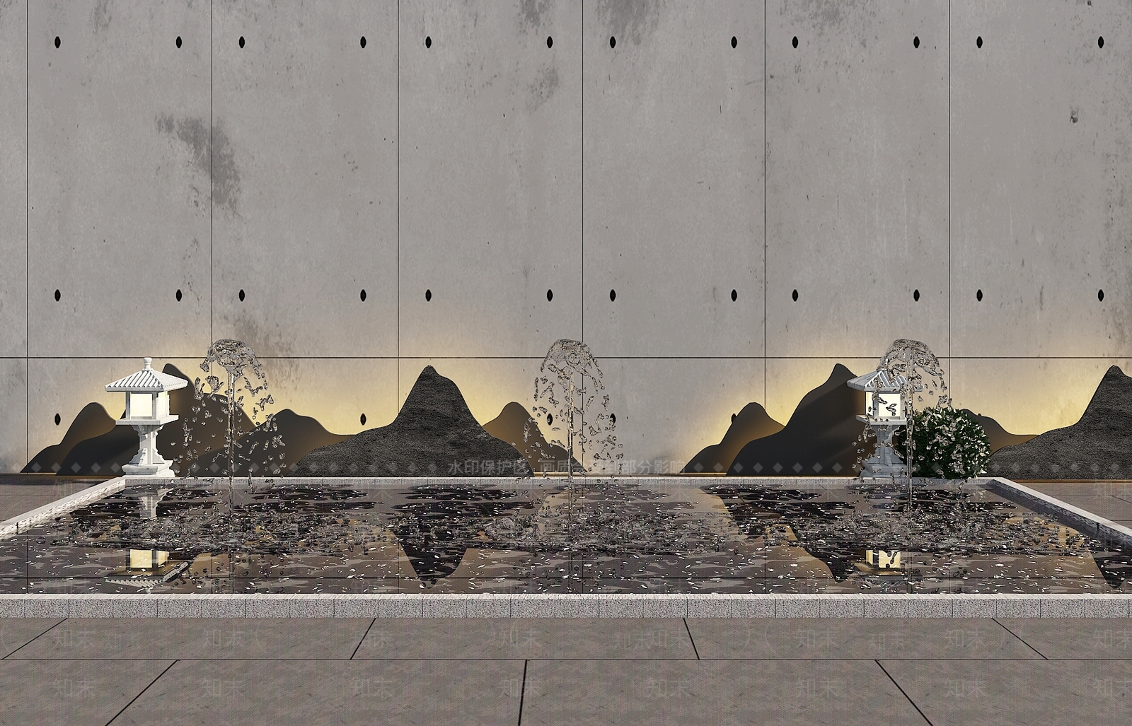 喷泉景观小品3D模型下载【ID:1137978228】