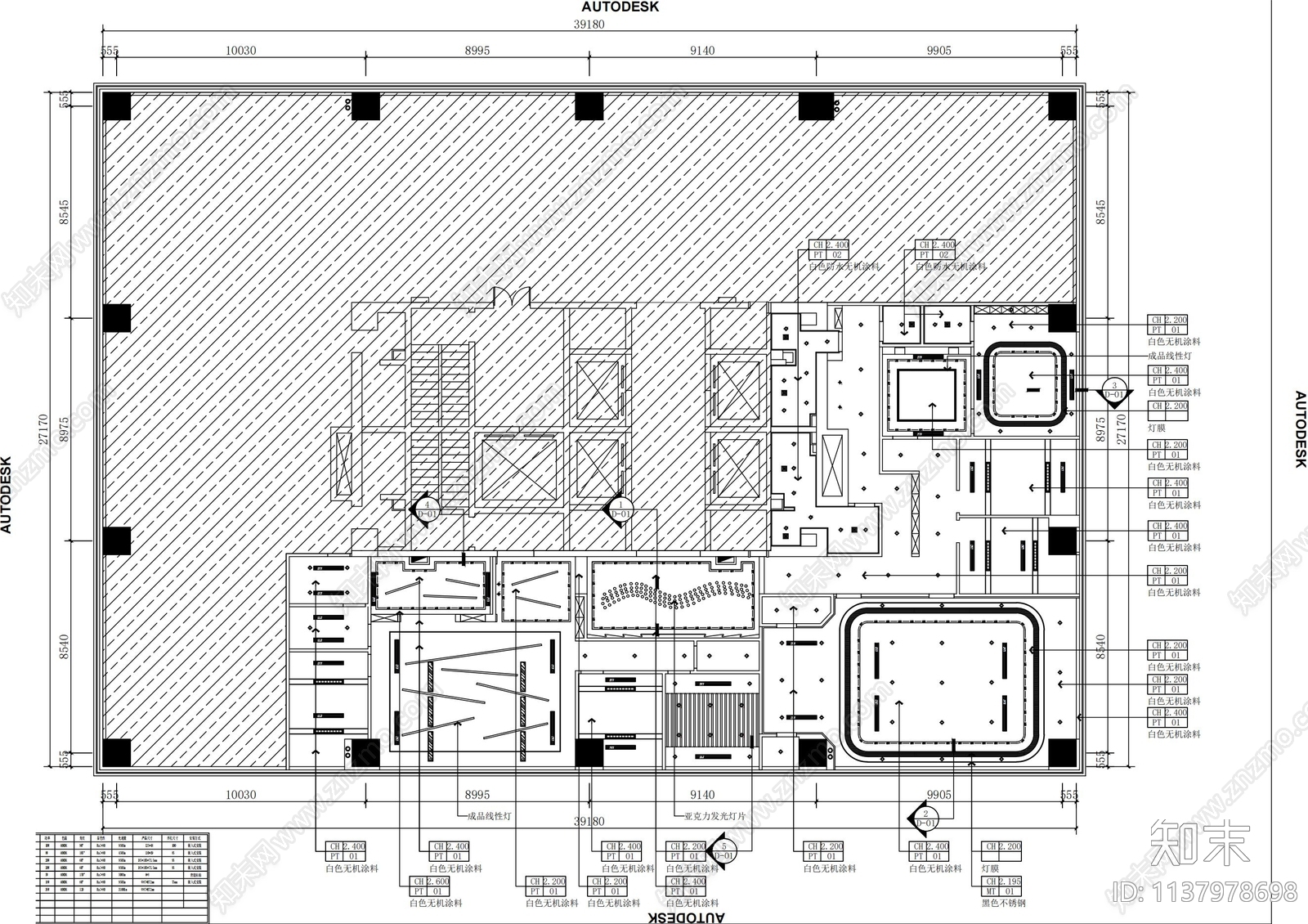 500平办公室cad施工图下载【ID:1137978698】