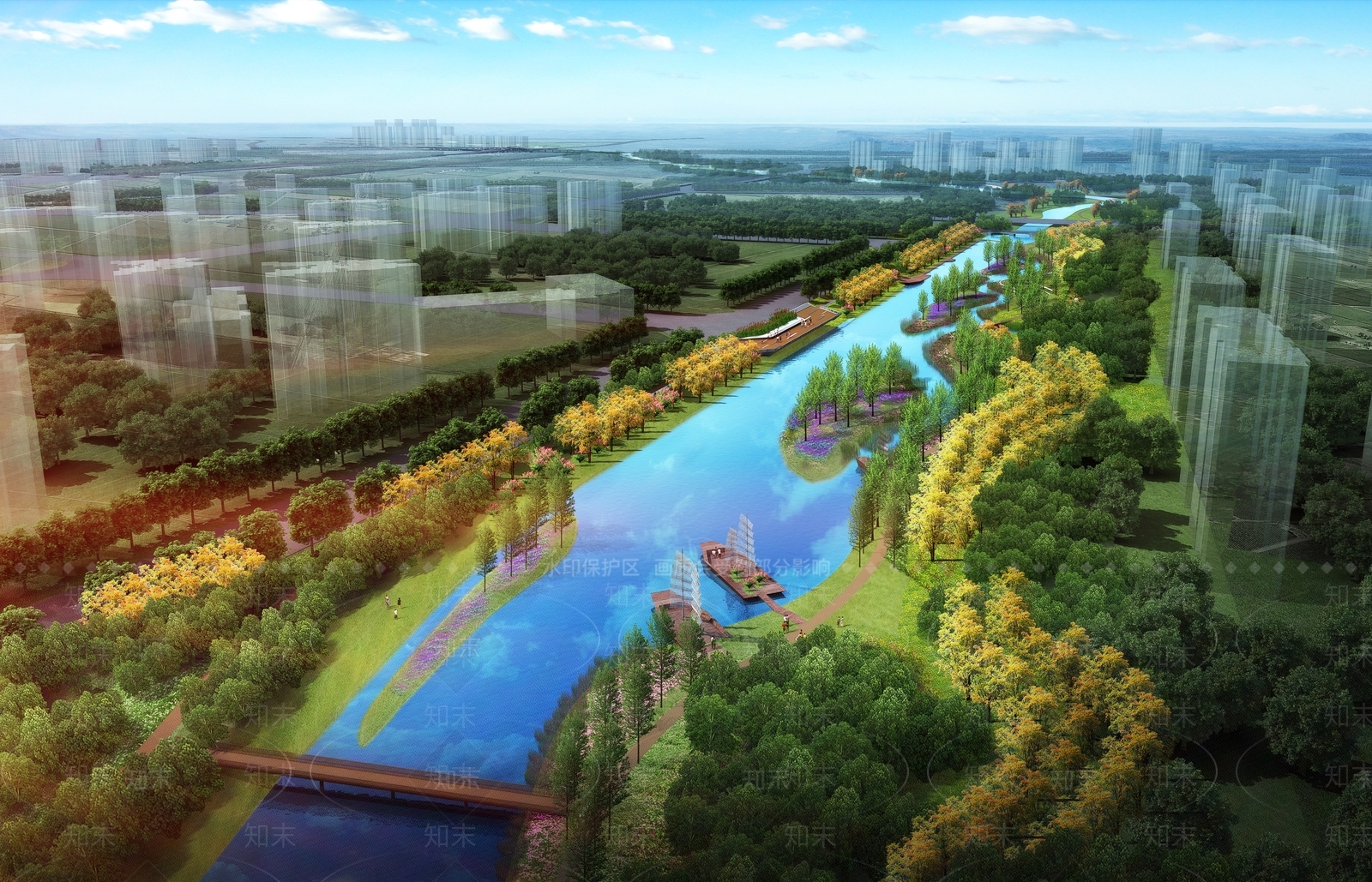 现代河道景观3D模型下载【ID:1137979538】