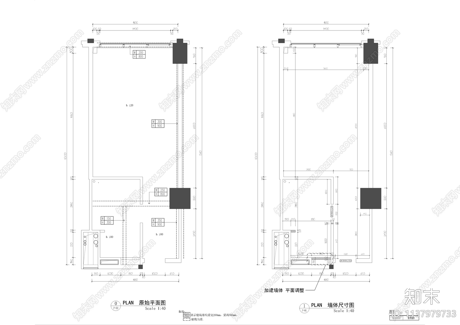 酒店客房双人房cad施工图下载【ID:1137979733】