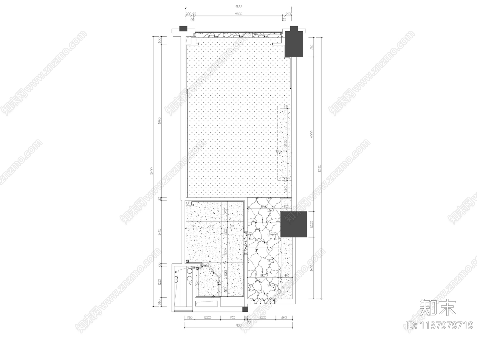 现代标准酒店单人房cad施工图下载【ID:1137979719】