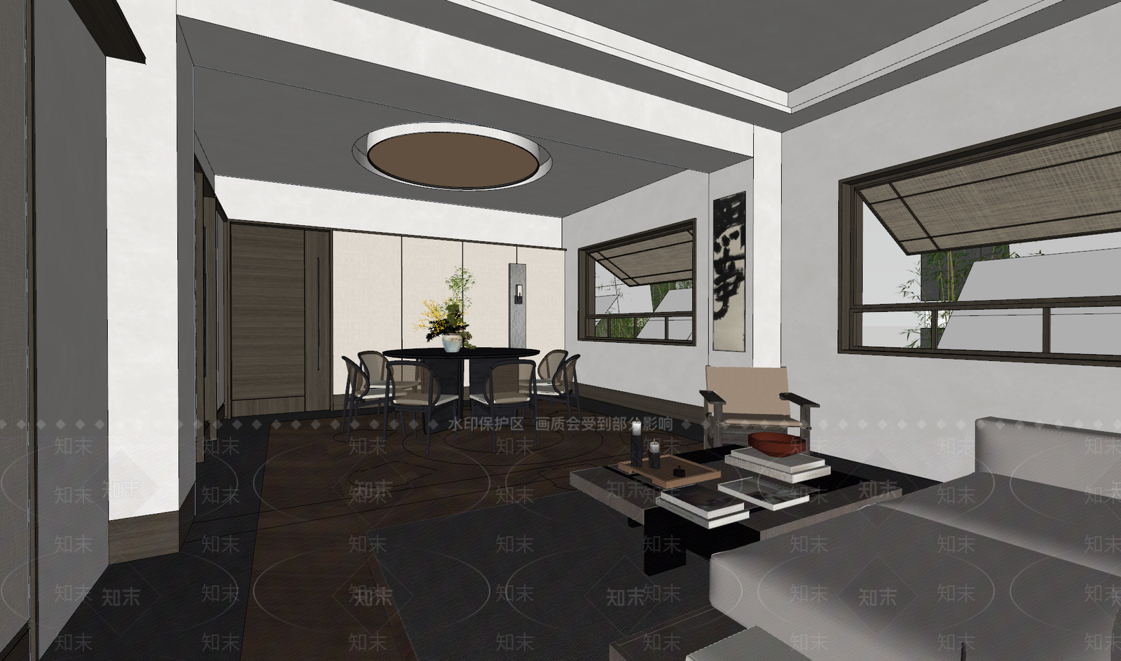 现代茶室SU模型下载【ID:1138133848】