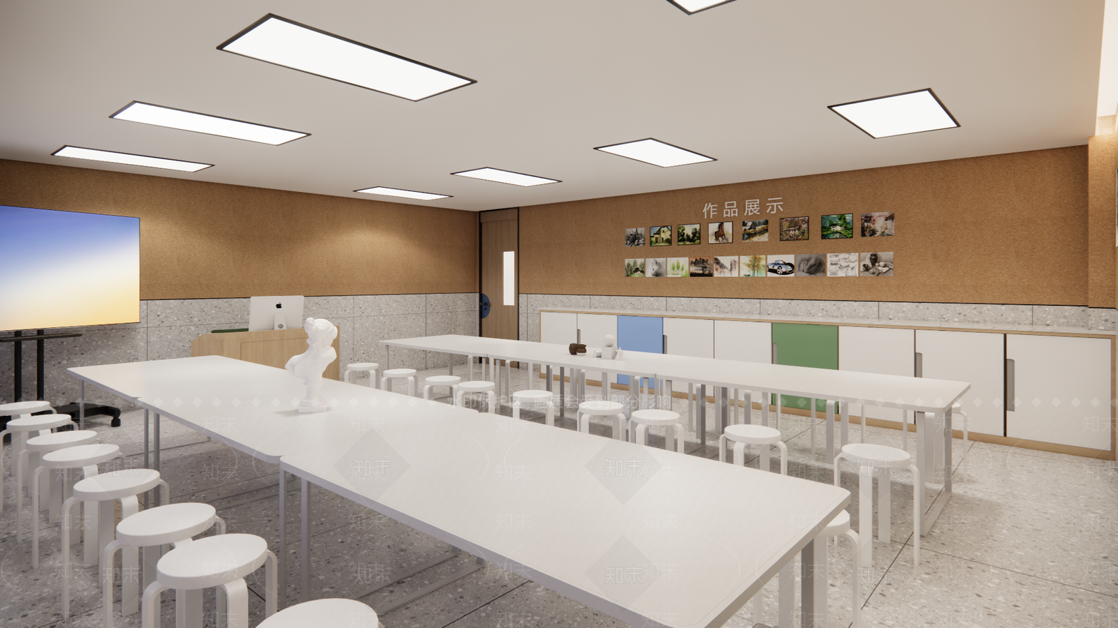 现代学校教室SU模型下载【ID:1137981903】