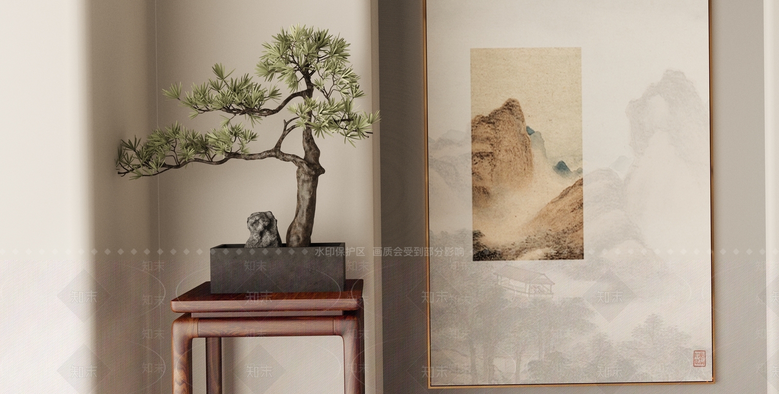 新中式盆景3D模型下载【ID:1137986491】