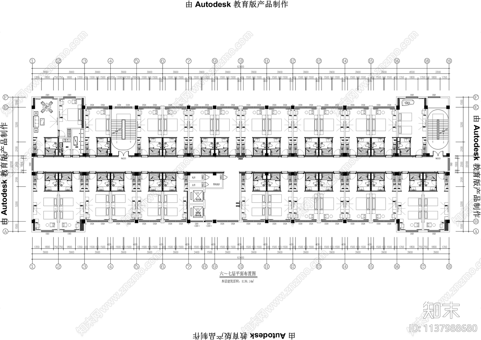 星程酒店cad施工图下载【ID:1137988680】