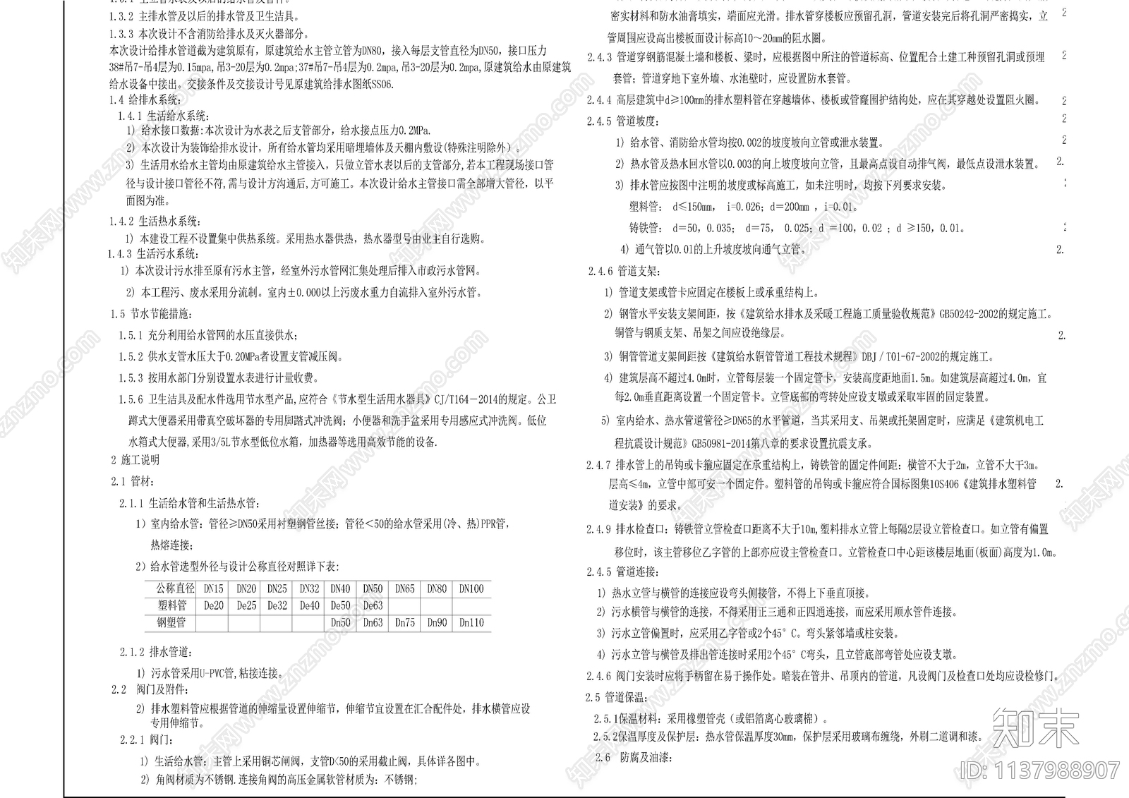 给排水设计说明施工图下载【ID:1137988907】