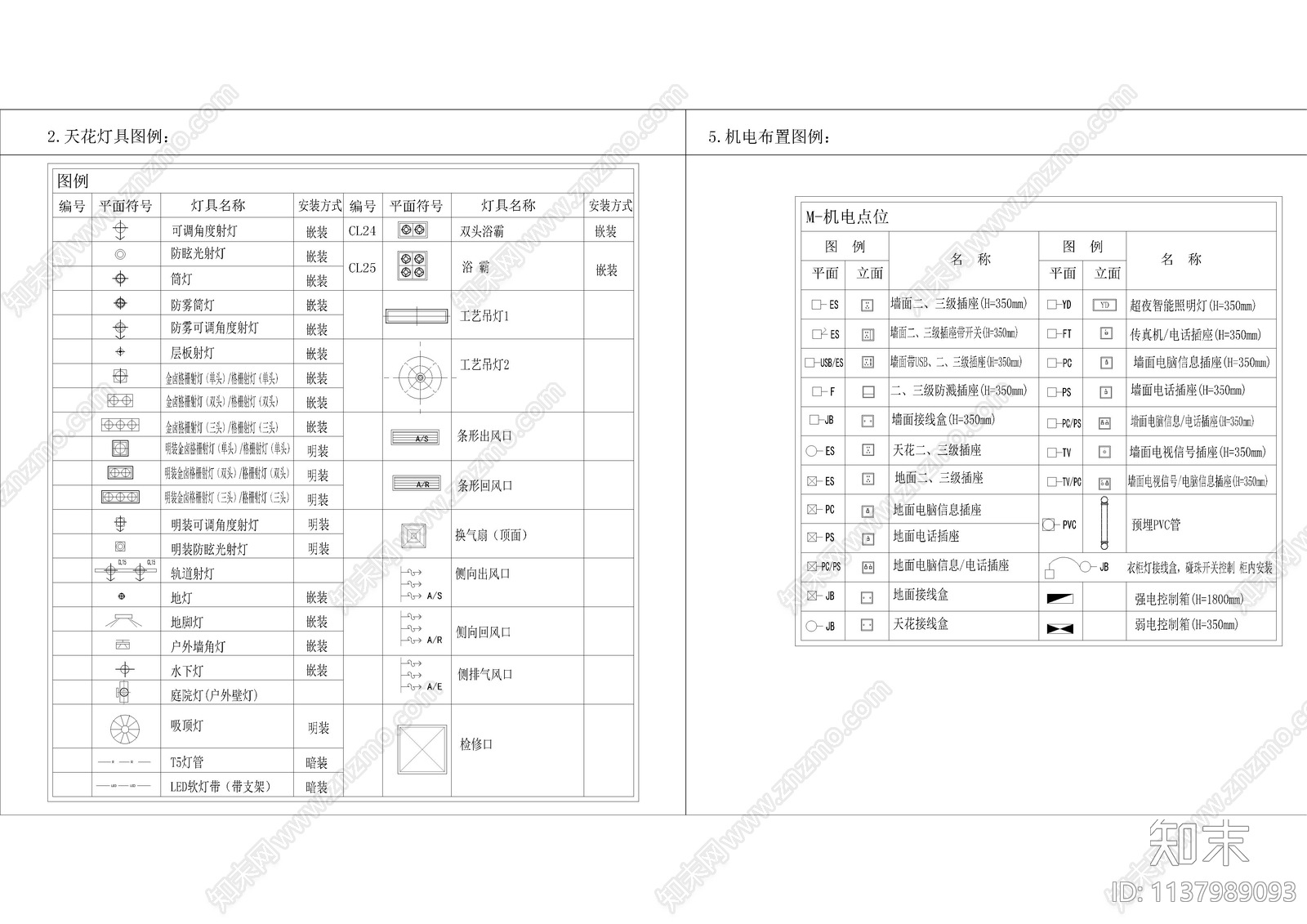 工装图例材料专用cad施工图下载【ID:1137989093】