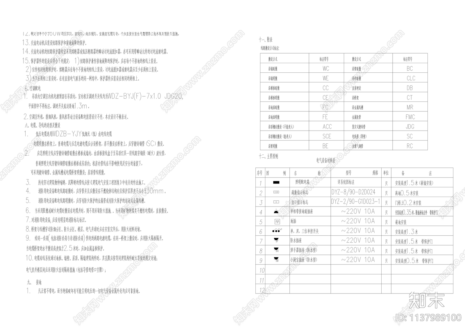 机电电气专业目录设计说明施工图下载【ID:1137989100】