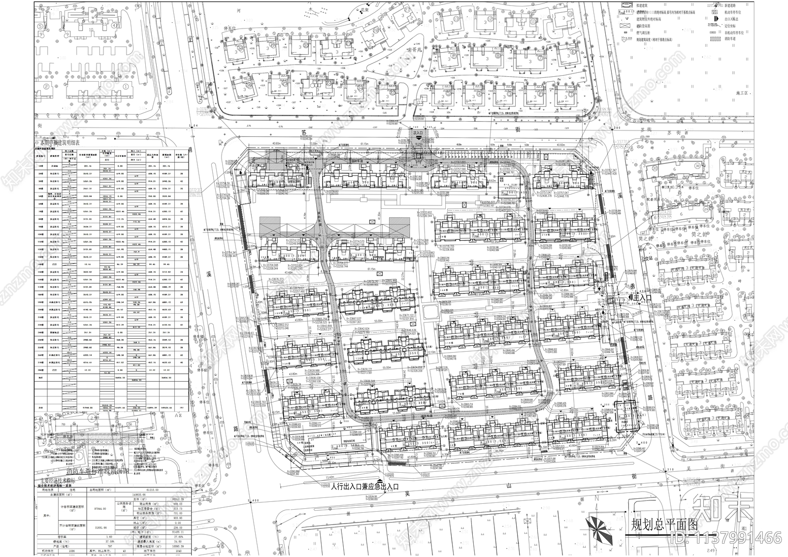 现代住宅小区总平面图施工图下载【ID:1137991466】